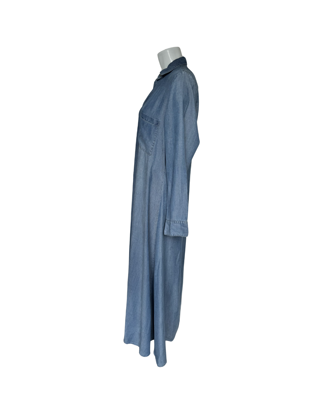 Maxivestido camisero denim de manga larga  - Minimal