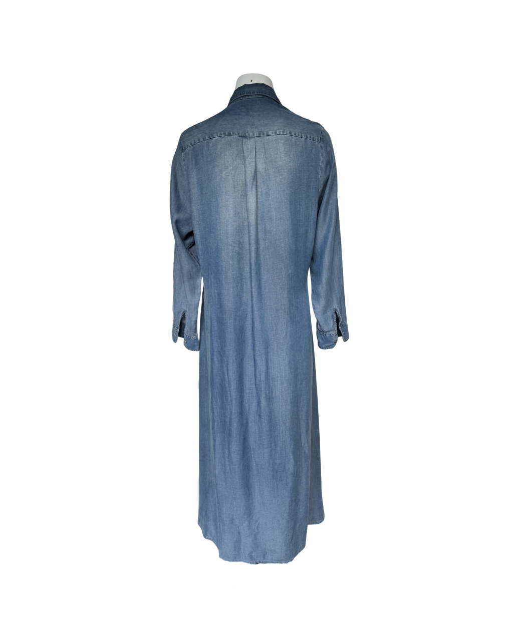 Maxivestido camisero denim de manga larga  - Minimal
