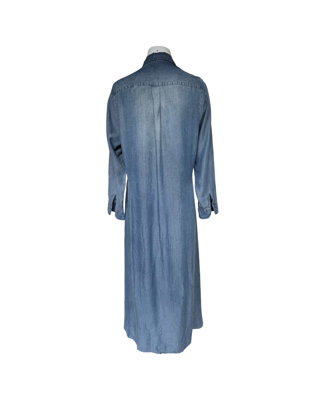 Maxivestido camisero denim de manga larga  - Minimal