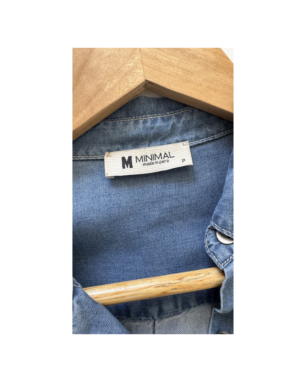 Maxivestido camisero denim de manga larga  - Minimal