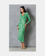 Maxivestido flores verde - Mango