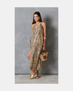Maxivestido fluído con tirantes animal print - Minimal