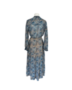 Maxivestido manga larga azul - Sabz