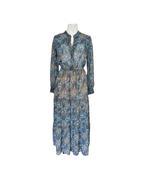 Maxivestido manga larga azul - Sabz