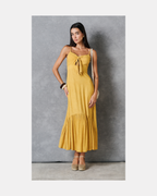 Maxivestido amarillo con tirantes - Ale Morey