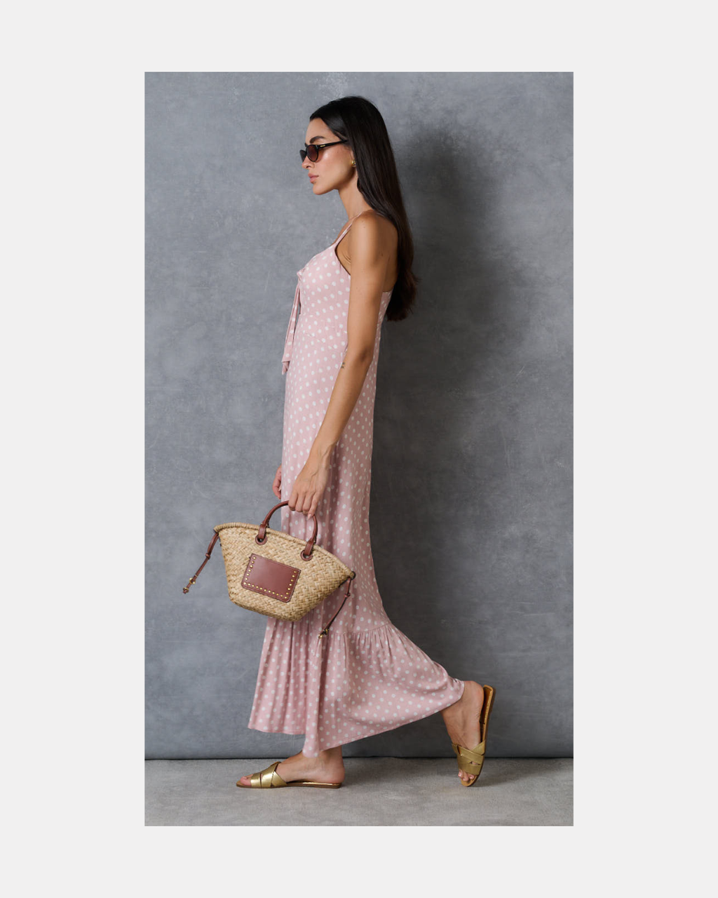 Maxivestido rosado con tirantes - Ale Morey