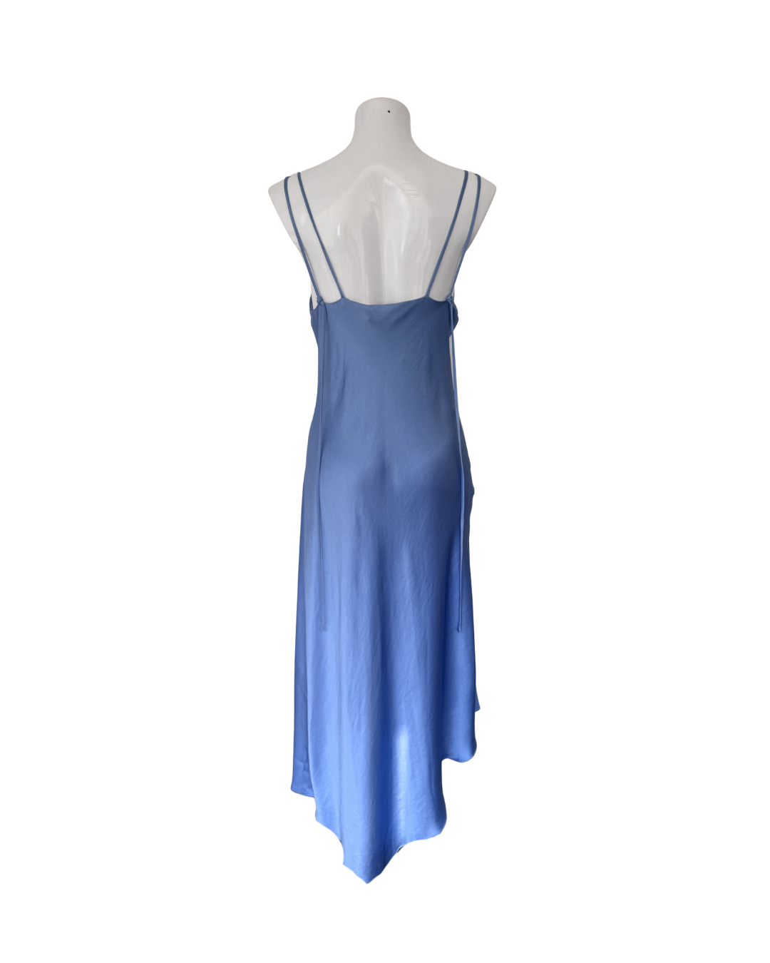 Maxivestido asimetrico satinado celeste - Mango x Victoria Beckham
