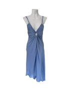 Maxivestido asimetrico satinado celeste - Mango x Victoria Beckham
