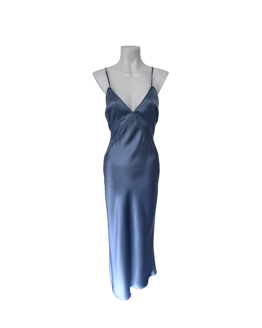 Maxivestido seda celeste - Zara