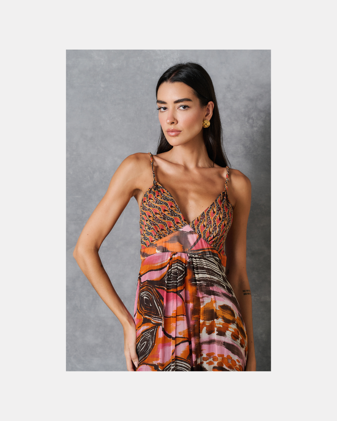 Maxivestido sin mangas naranja - Pinko