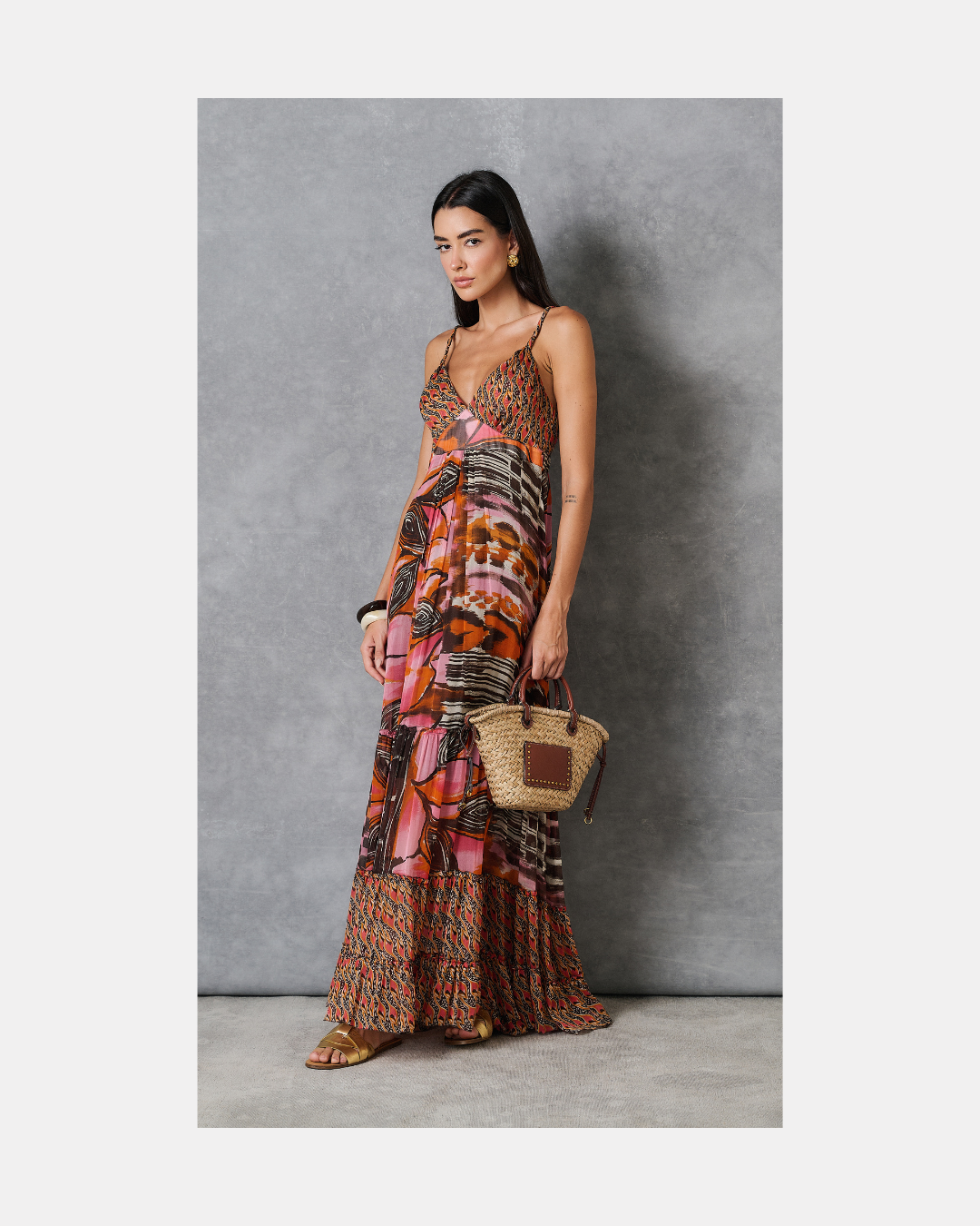 Maxivestido sin mangas naranja - Pinko