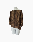 Blusa de gasa de manga 3/4 animal print - Michael Kors