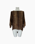 Blusa de gasa de manga 3/4 animal print - Michael Kors