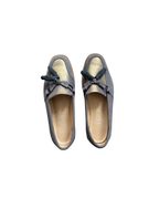 Mocasines de cuero azul con plataforma  - Lola