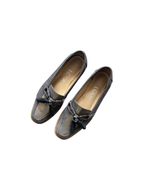 Mocasines de cuero azul con plataforma  - Lola