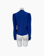 Blusa azul de manga larga - Moda & Cia