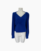 Blusa azul de manga larga - Moda & Cia