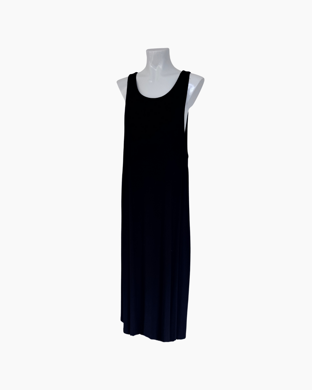 Maxivestido de algodon sin mangas negro - Muy Chick