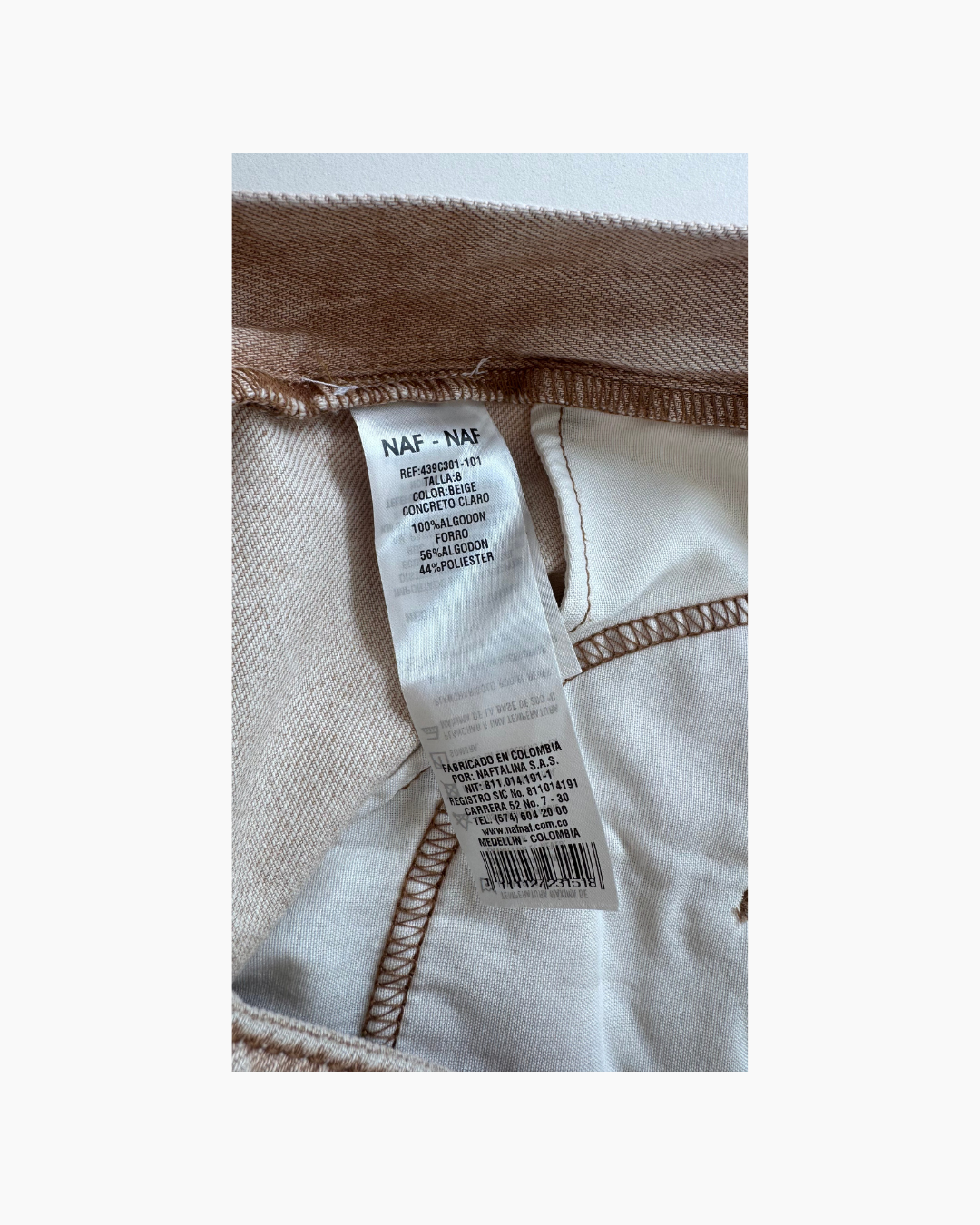 Pantalon denim boca ancha camel - Naf Naf