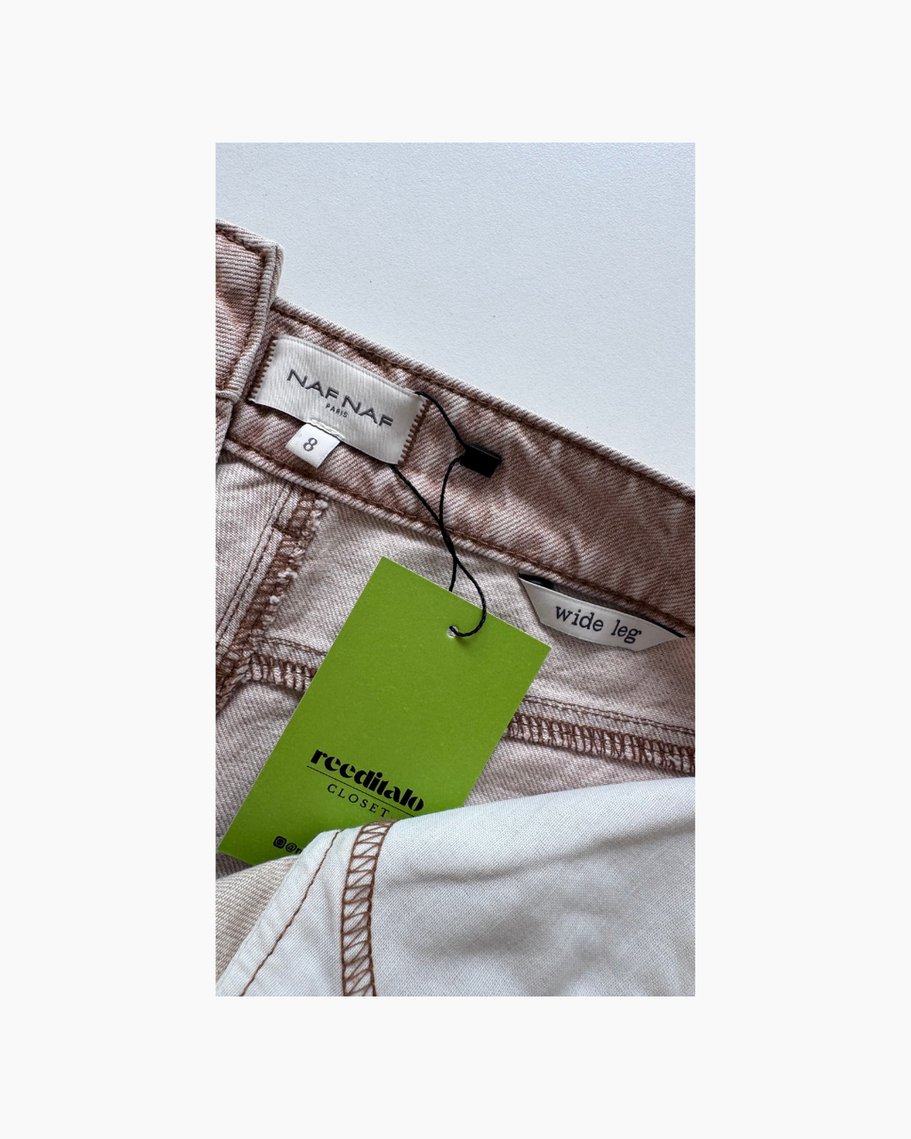 Pantalon denim boca ancha camel - Naf Naf