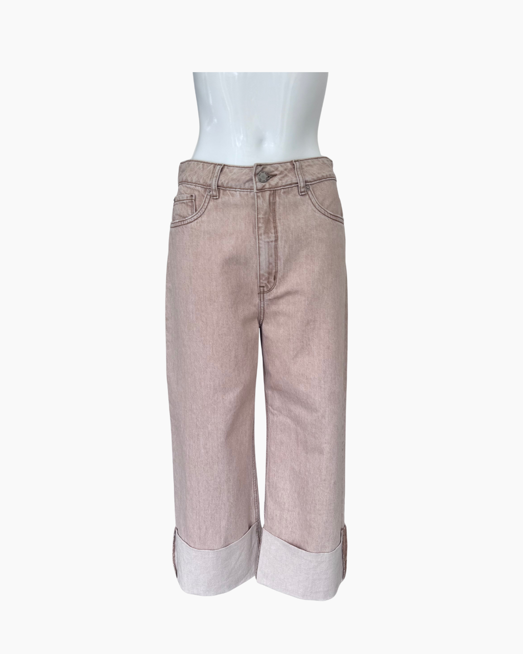 Pantalon denim boca ancha camel - Naf Naf