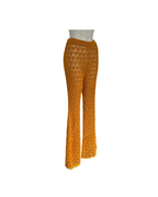 Pantalon crochet flare naranja - Mango
