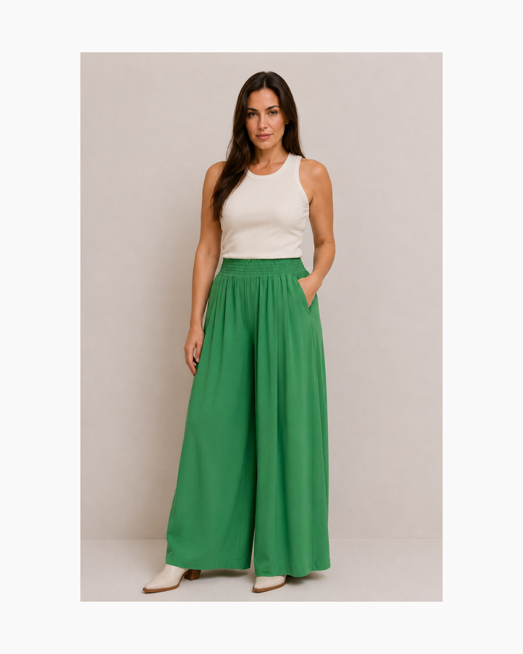 Pantalon palazzo verde - Ale Morey