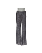 Pantalon flare lentejuelas plateado - Mango
