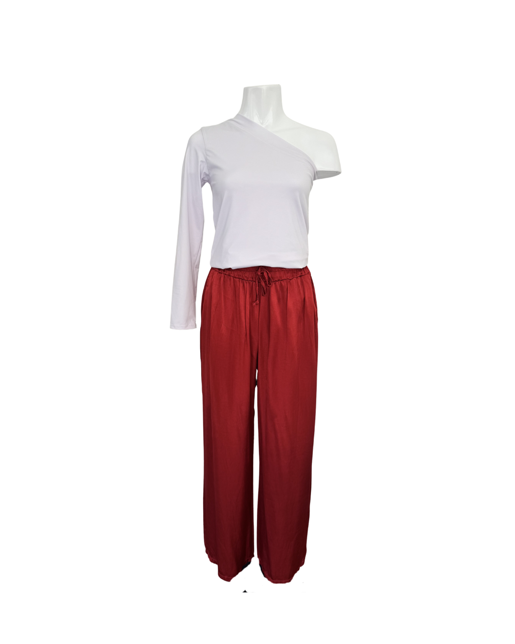 Pantalon con elastico rojo - In Italy