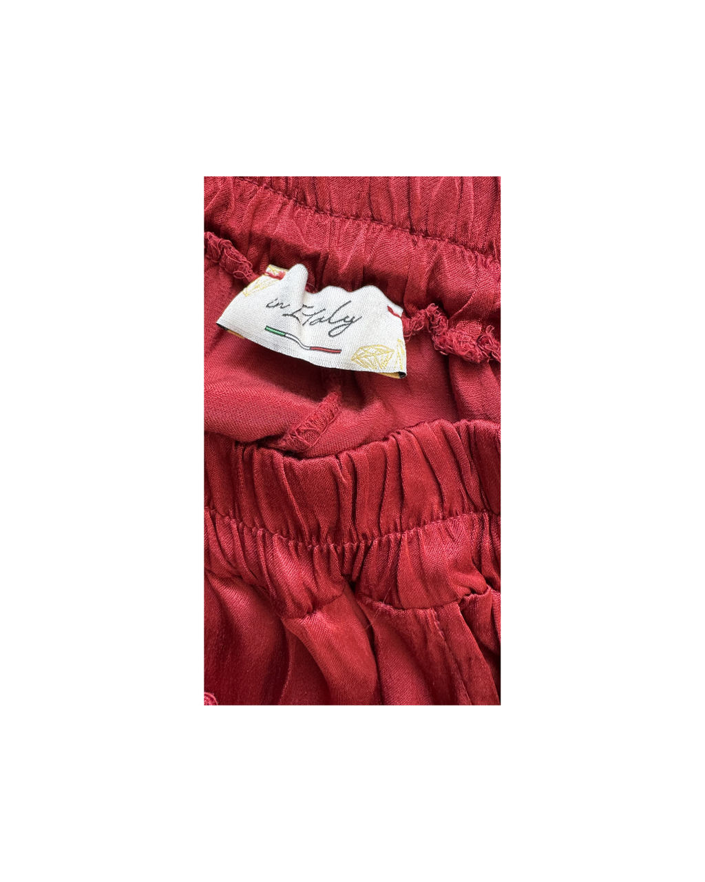 Pantalon con elastico rojo - In Italy