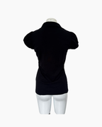 Top de manga corta de rib negro Burberry
