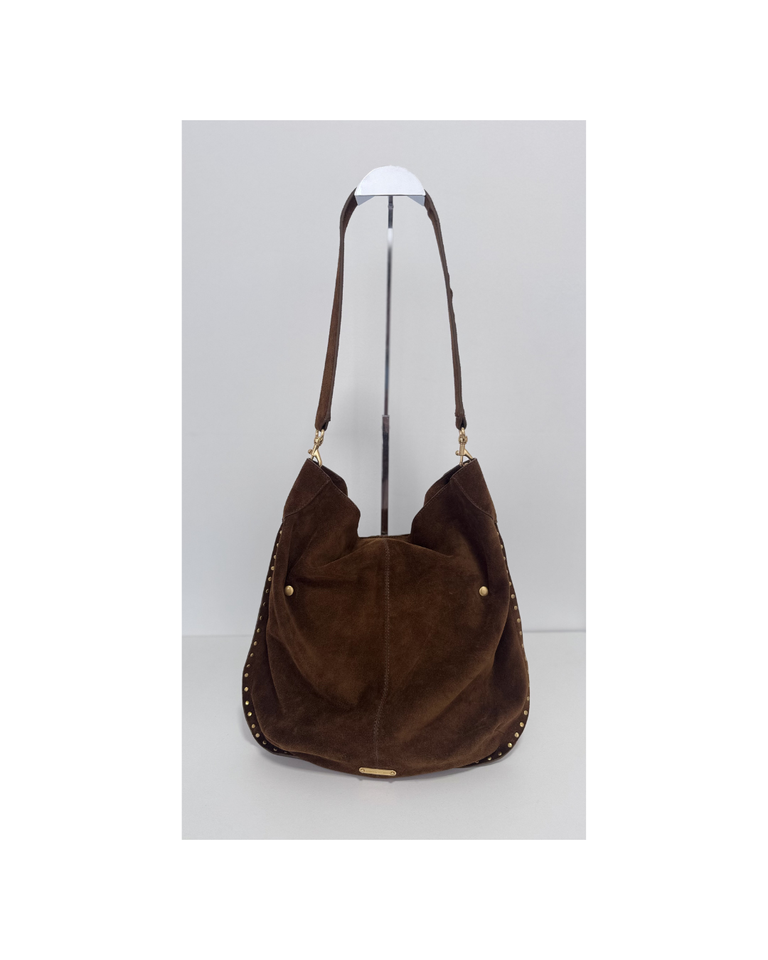 Cartera hobo de suede marron - Rebecca Minkoff