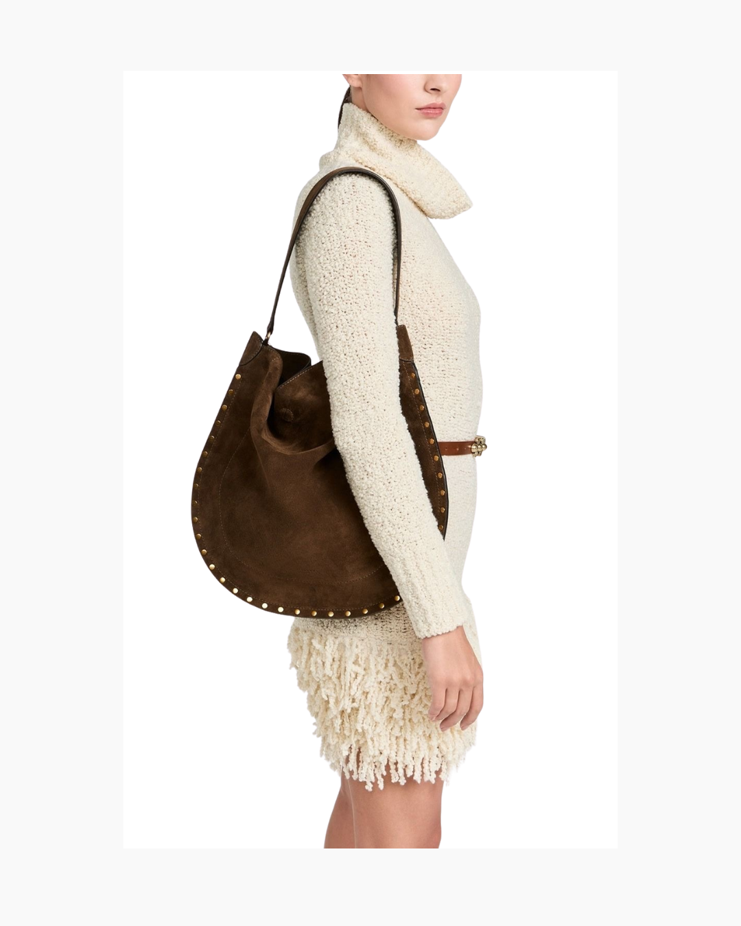 Cartera hobo de suede marron - Rebecca Minkoff