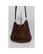 Cartera hobo de suede marron - Rebecca Minkoff