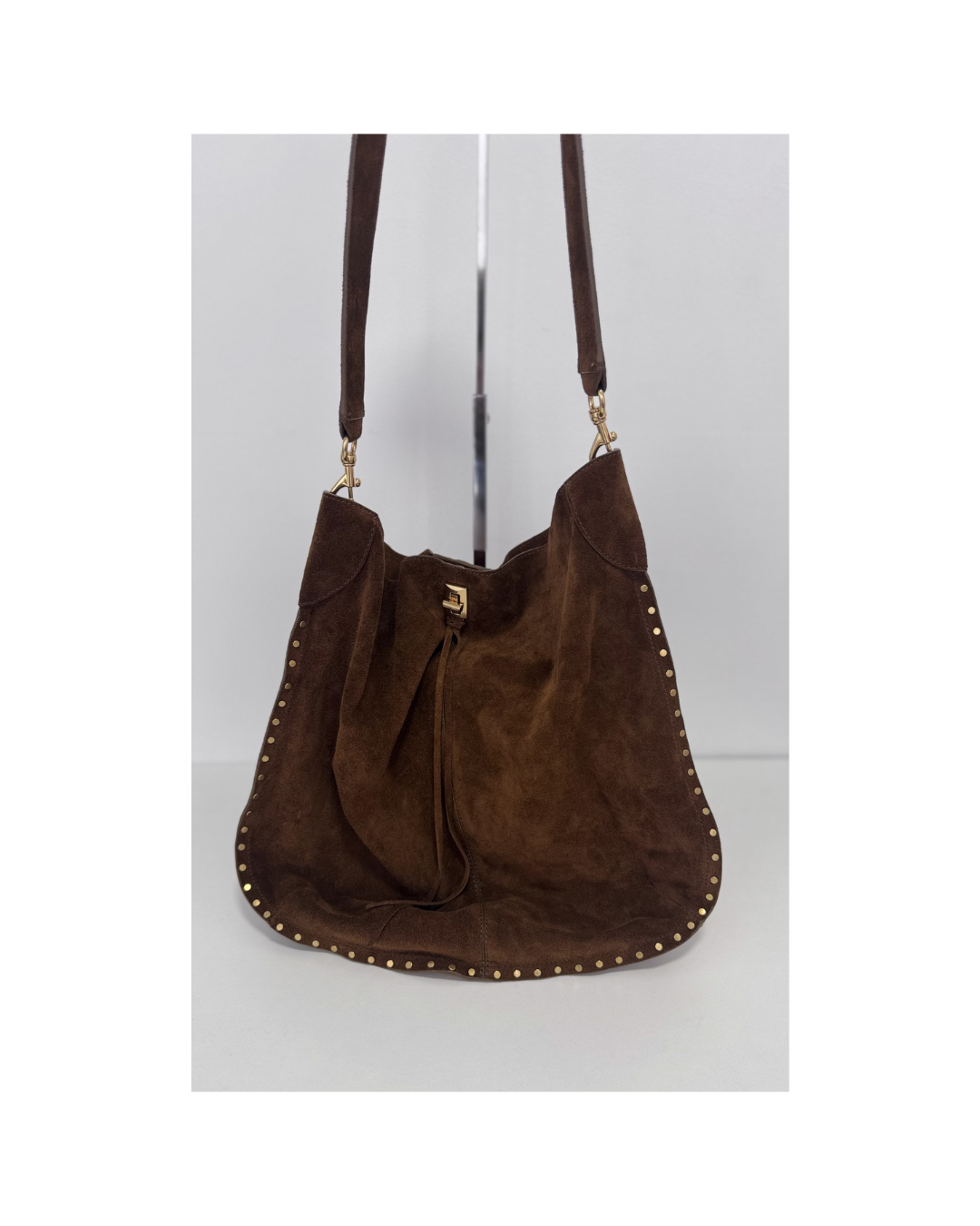 Cartera hobo de suede marron - Rebecca Minkoff