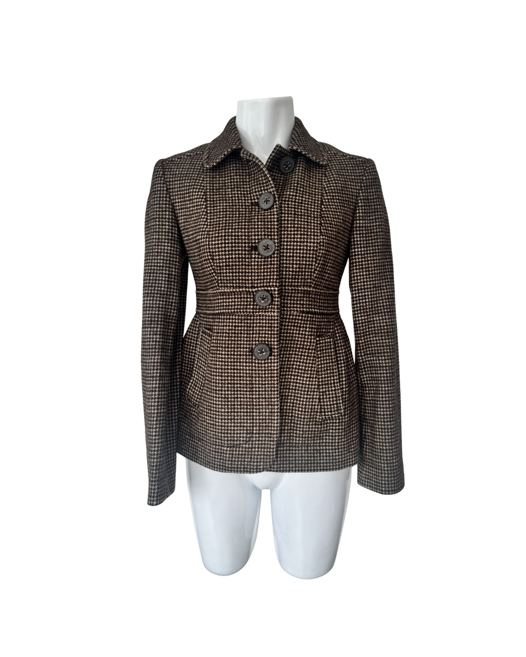 Blazer vintage marron a cuadros - Banana Republic
