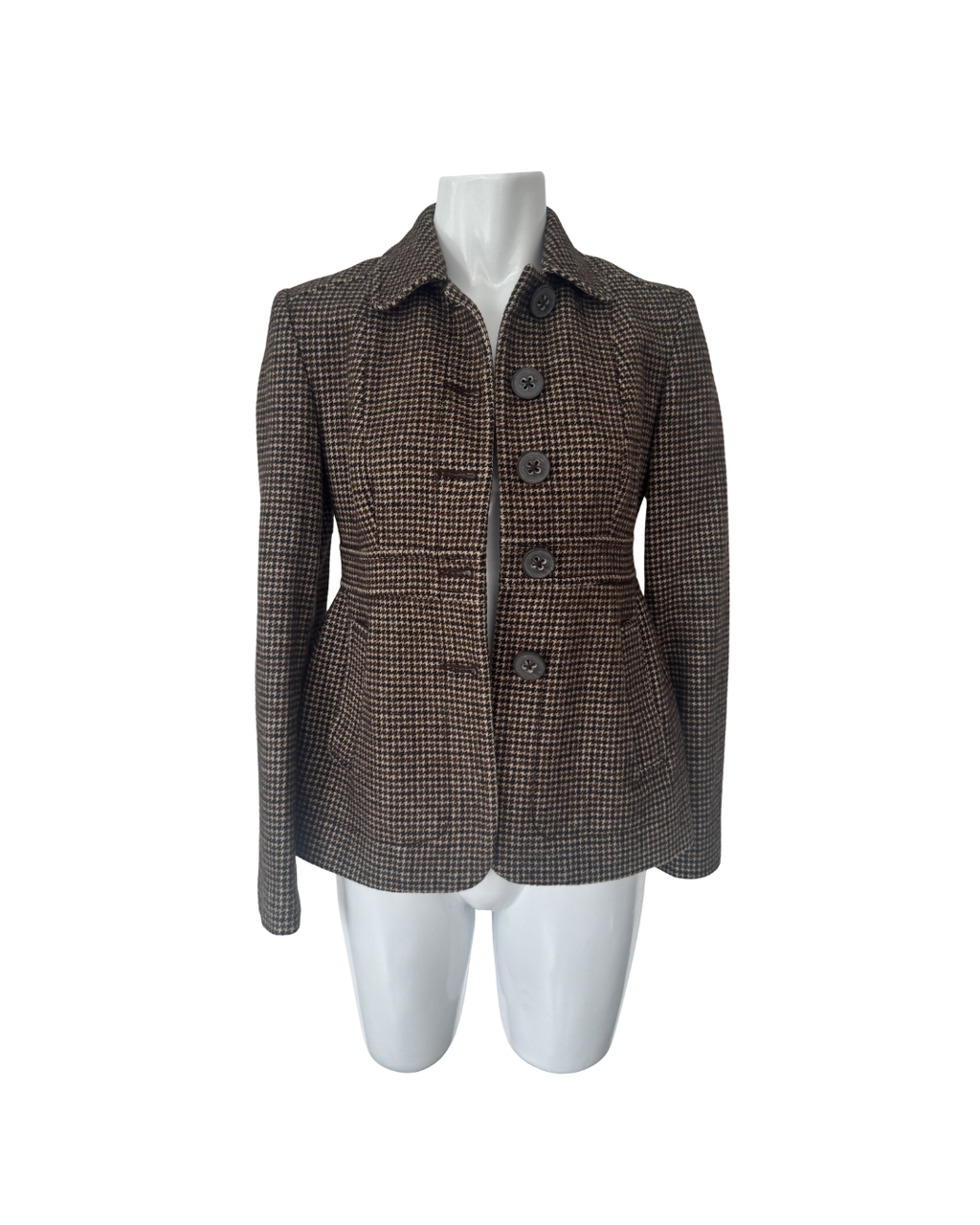 Blazer vintage marron a cuadros - Banana Republic