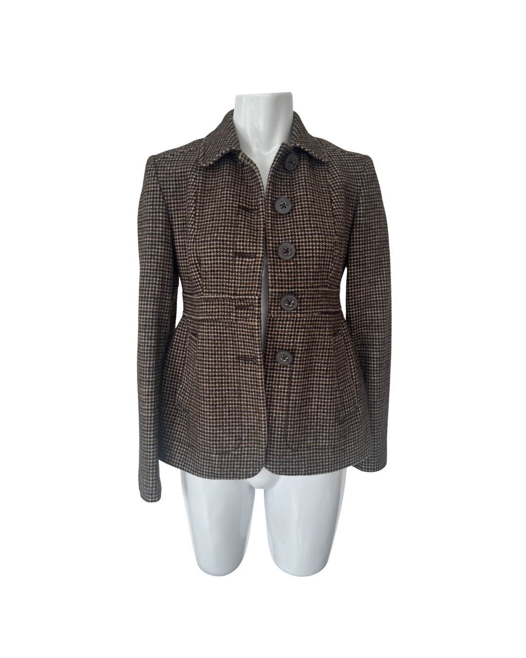 Blazer vintage marron a cuadros - Banana Republic