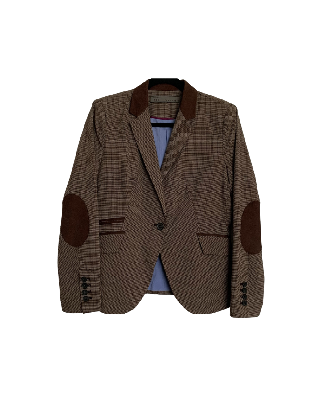 Saco a cuadros marron - Zara