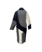 Saco largo tejido hueso y negro - Zara