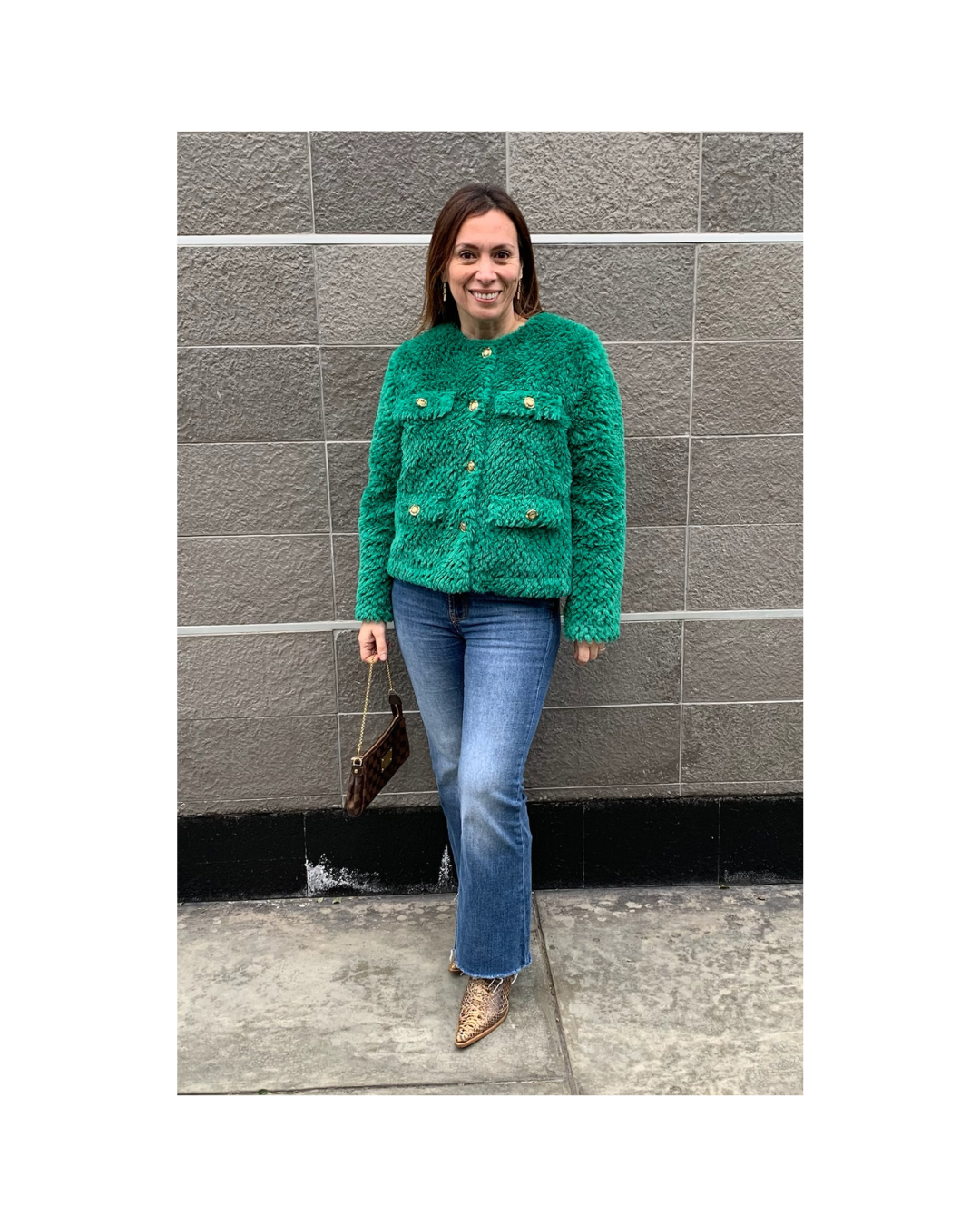 Saco peludo corto verde