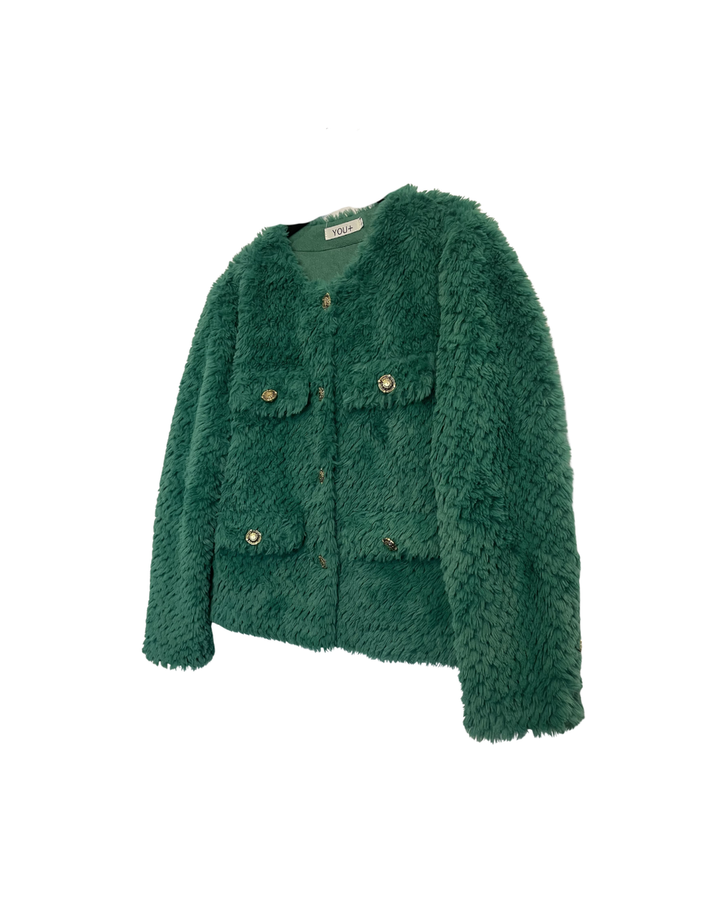 Saco peludo corto verde
