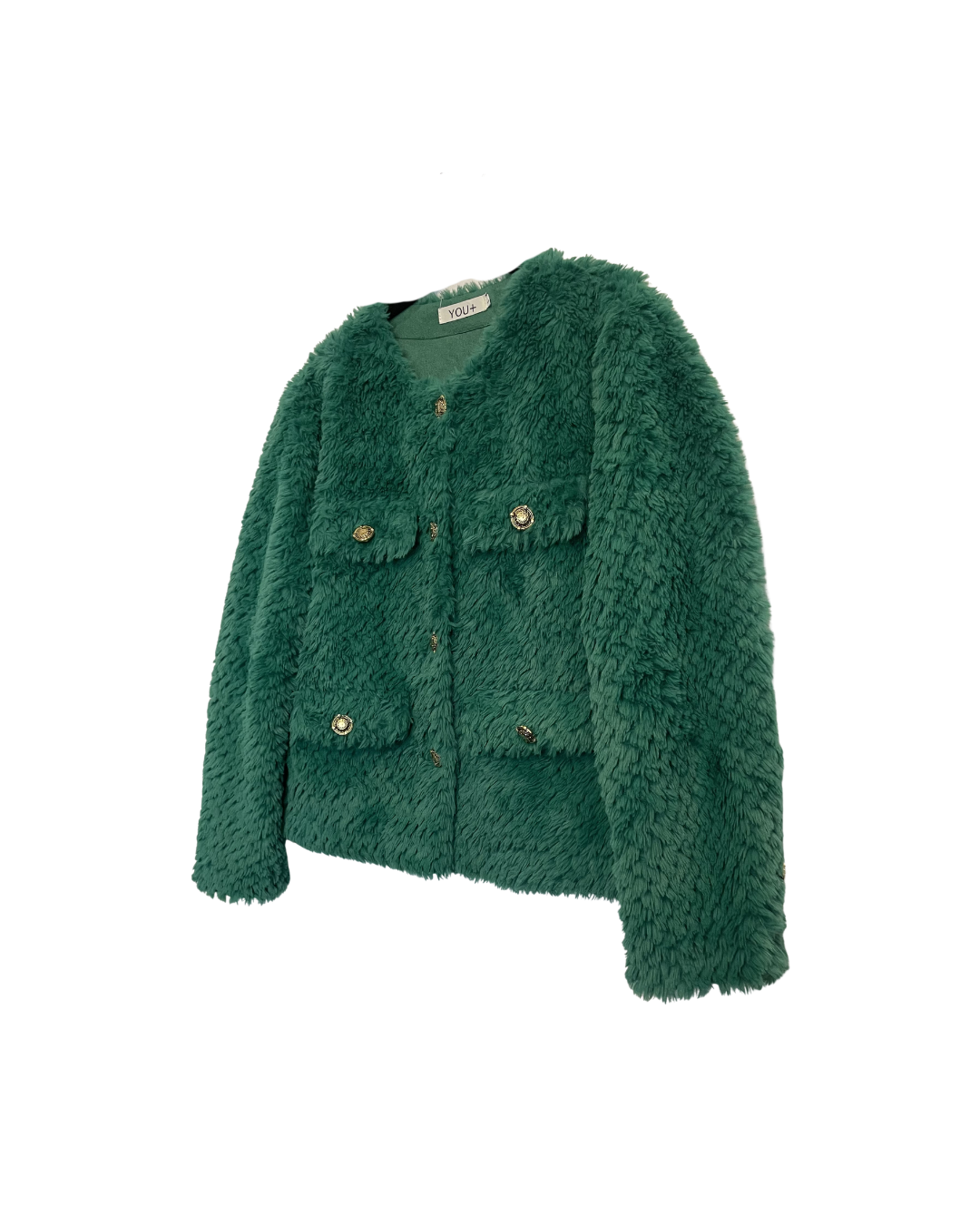 Saco peludo corto verde