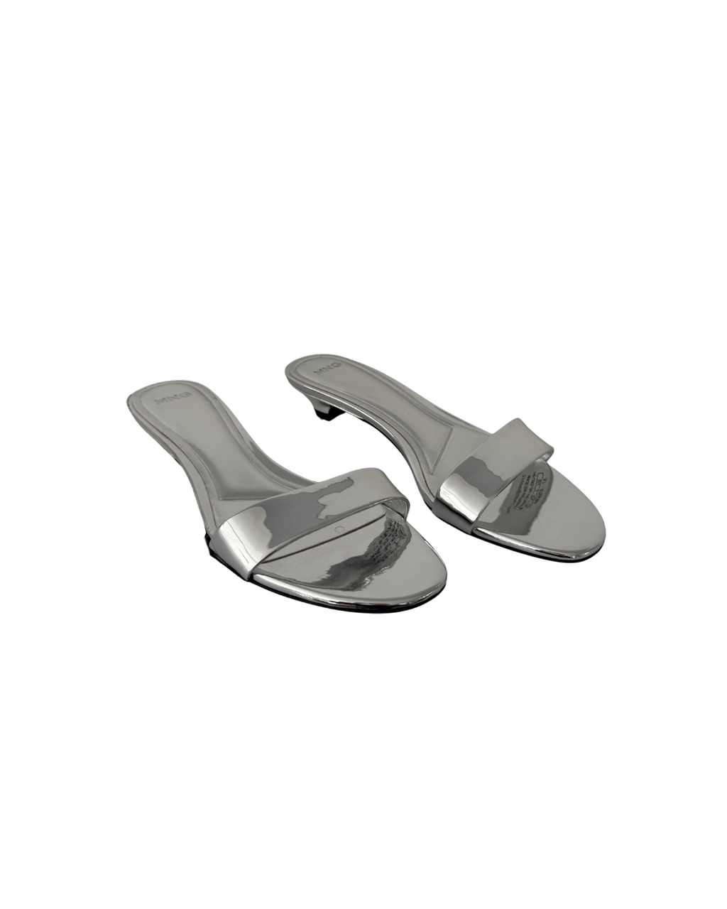 Sandalias metalizadas plateadas - Mango
