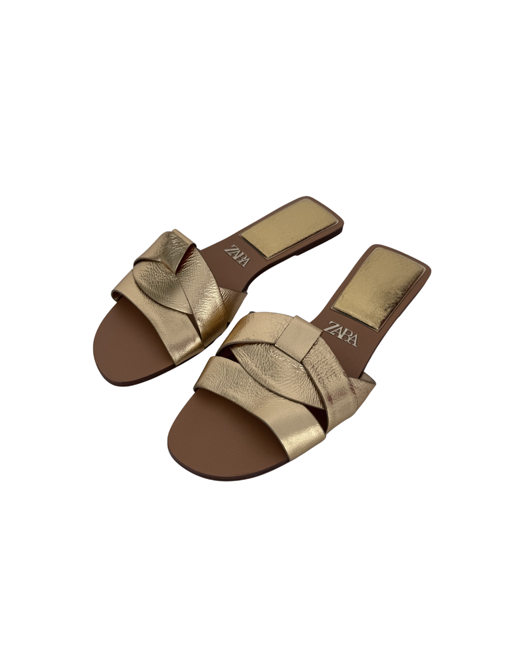 Sandalias planas doradas - Zara