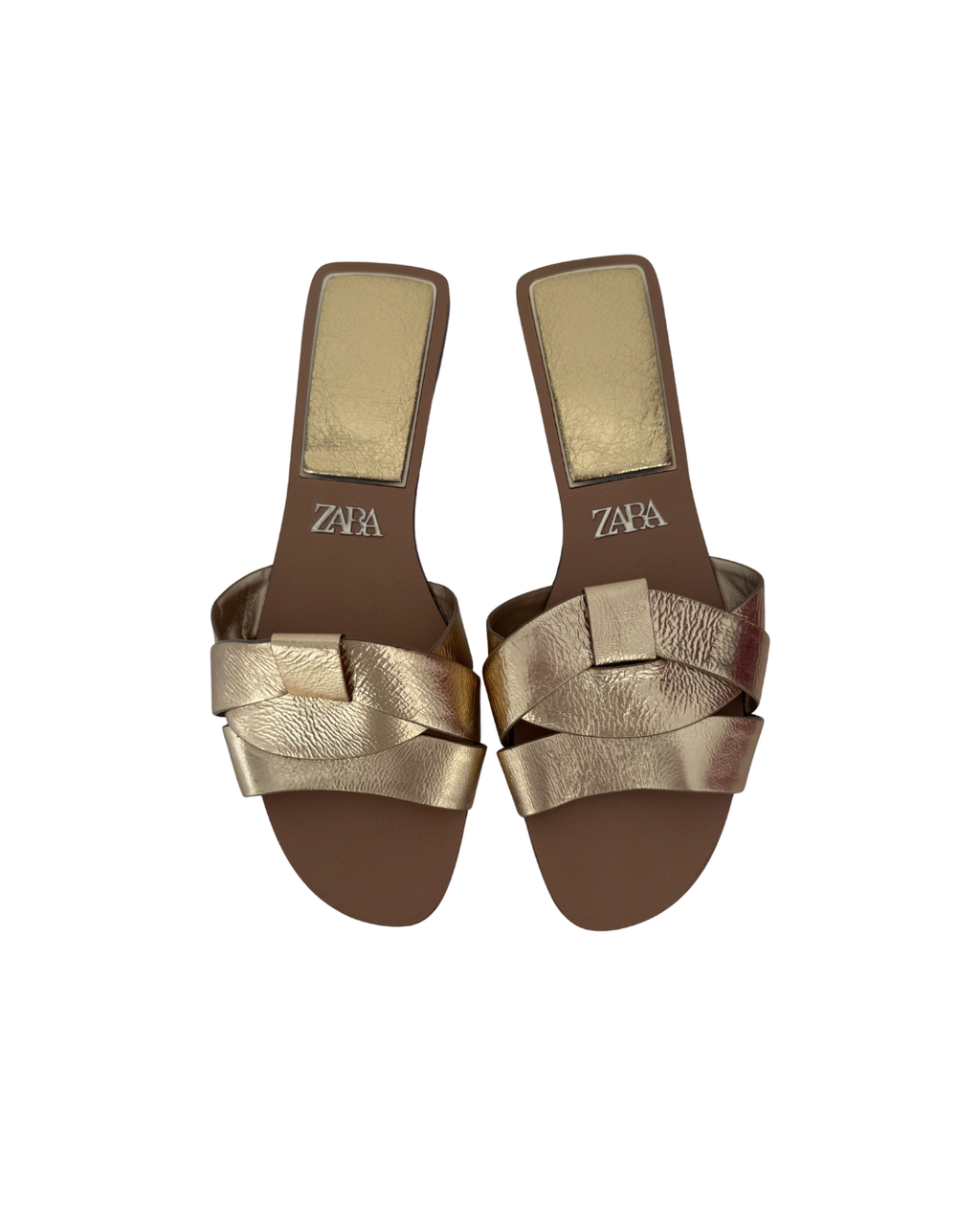 Sandalias planas doradas - Zara