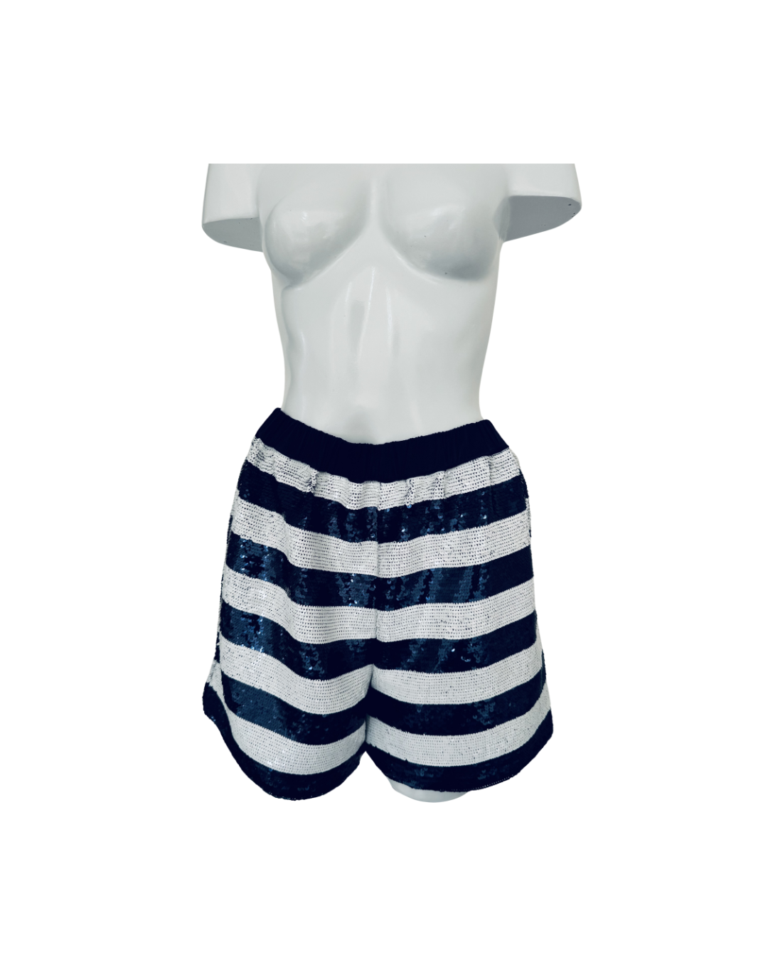 Shorts de lentejuelas azul y blanco - Sandro