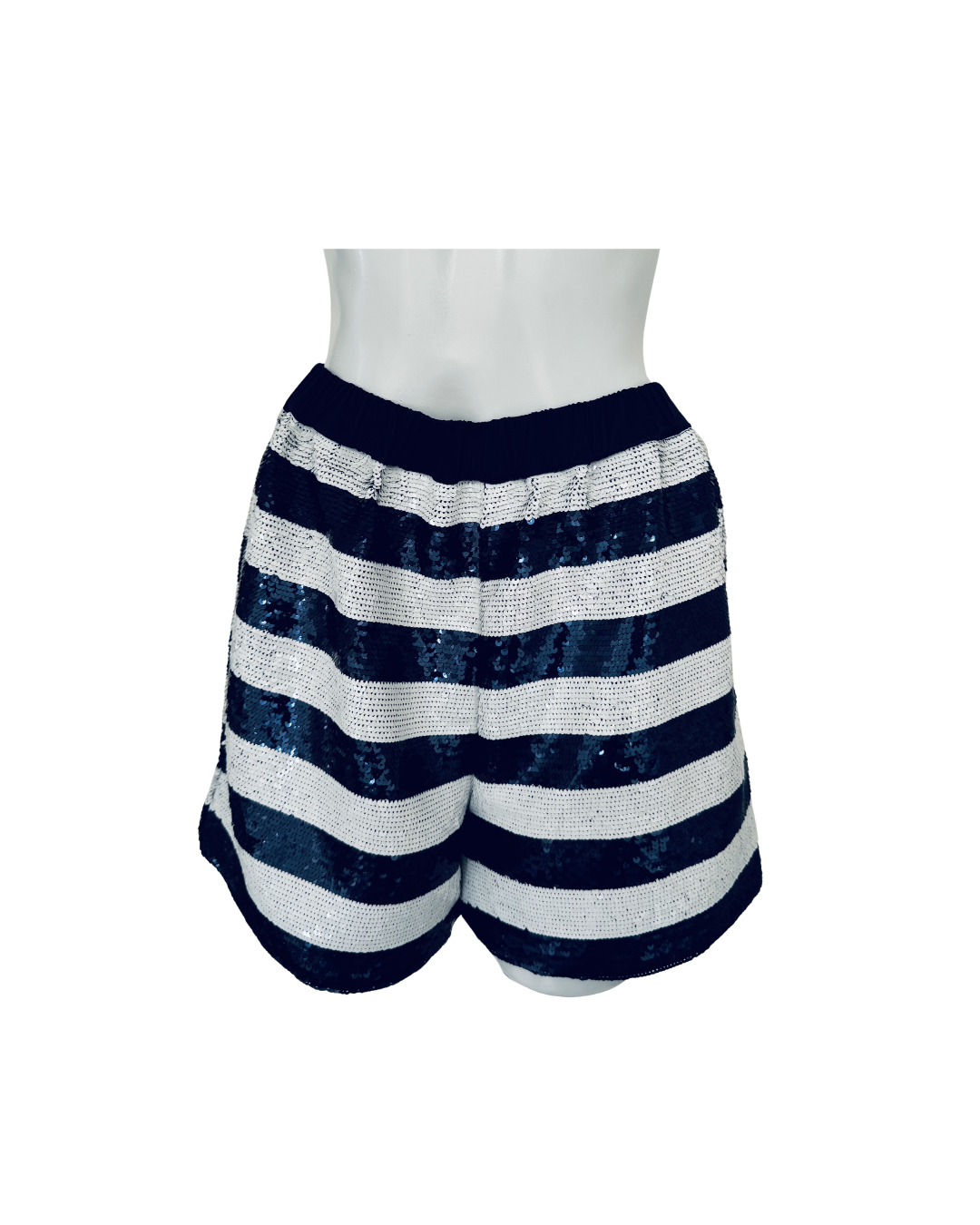 Shorts de lentejuelas azul y blanco - Sandro