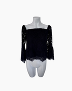 Top negro de encaje off shoulder - Shoulder