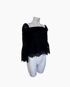 Top negro de encaje off shoulder - Shoulder
